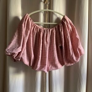 Checkered Easel brand Crop blouse